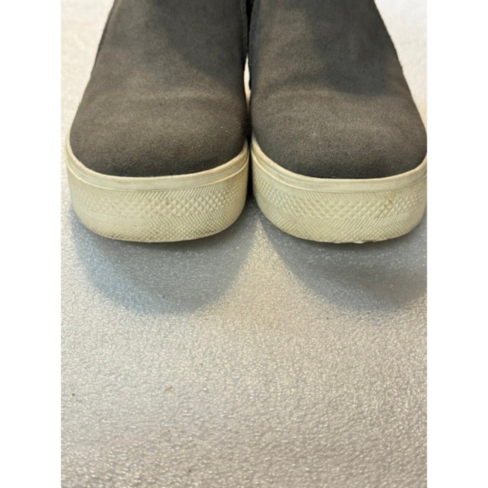Dr. Scholls Wedgie Leather Wedge Sneaker Booties Grey Ankle Boots Mens Size 8.5 - Picture 4 of 10